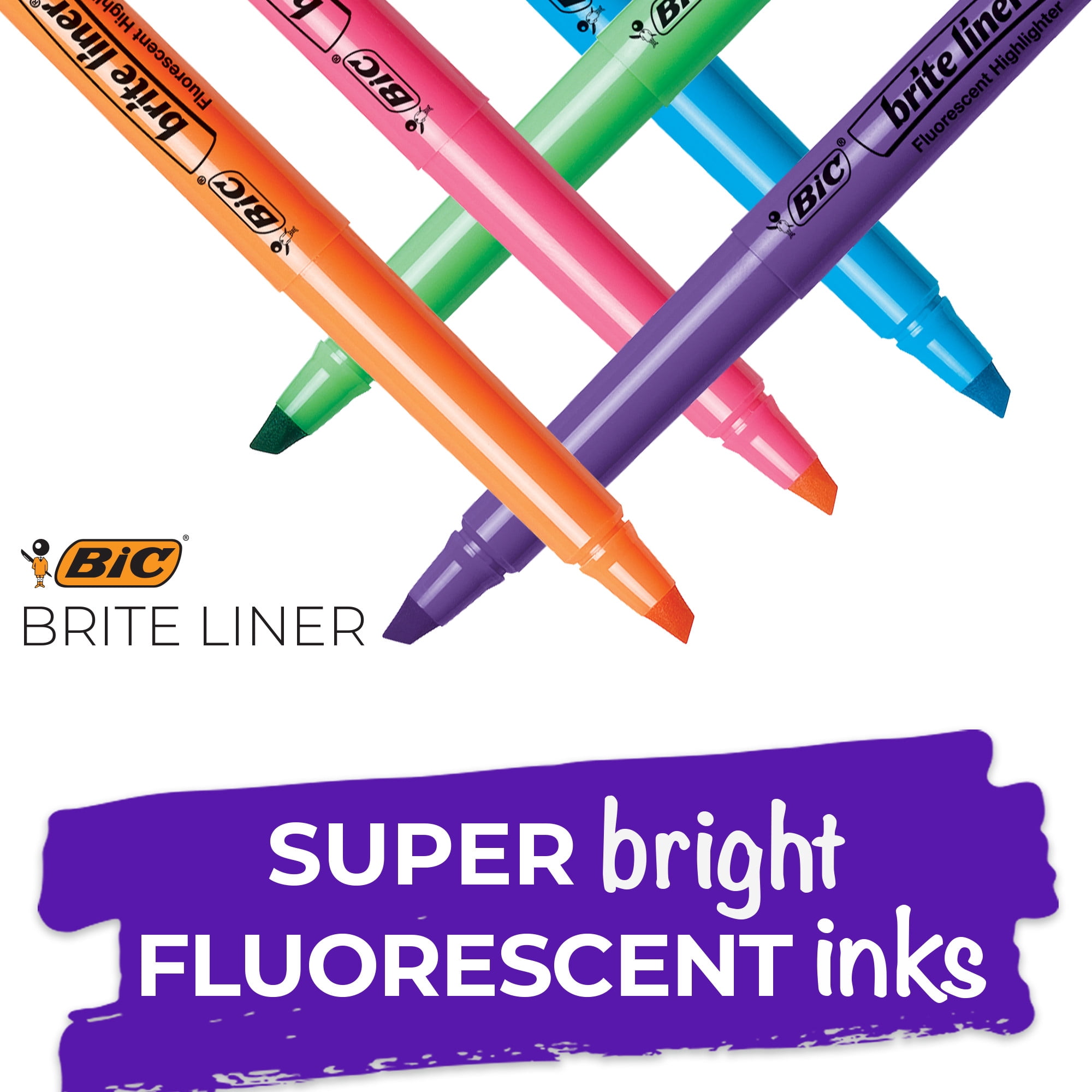 BIC Plan-It Set with 5 Cristal Ball Pens and 5 Brite Liner Highlighters, Assorted Colors, 10-Count