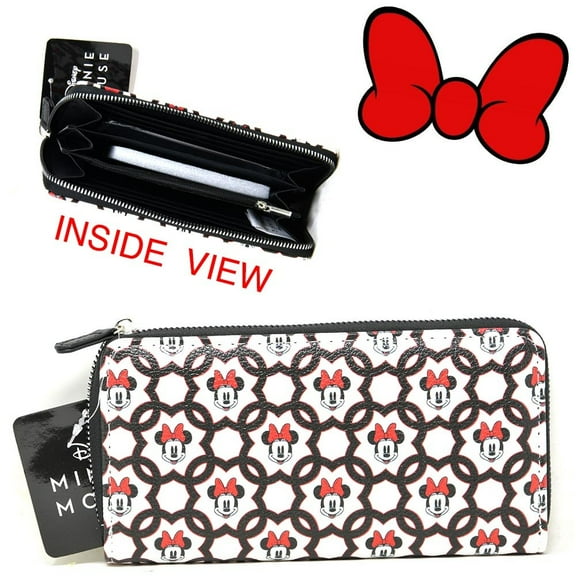 Disney 1 Zipper, 8 Card Female Minnie Mouse Wallet for Kids