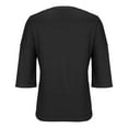 thumbnail image 6 of Duoif Shirts for Women, Womens Half Sleeve Cardigan Shirt Cropped Button down Tops Oversized Lightweight Ribbed Knit Top Summer Tops Black L, 6 of 7