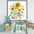 thumbnail image 2 of Designart 'Ancient Chrysanthemums and Sunflowers' Traditional Framed Canvas Wall Art Print, 2 of 5