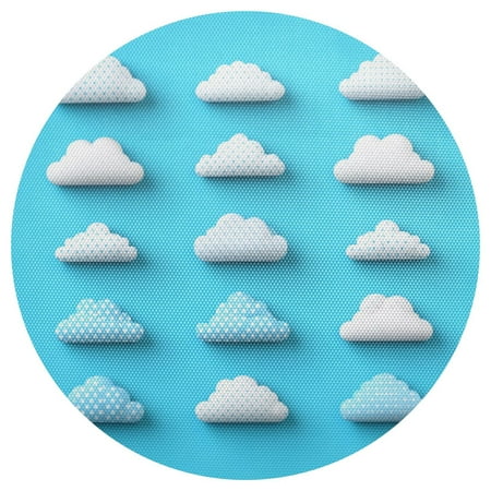 

Polka Dot Clouds 15.4in Diameter PVC Plate Mat Heat-Resistant and Cuttable Kitchen Decor