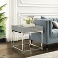 thumbnail image 4 of Jerome End Table Modern High Gloss Acrylic Legs Metal Frame 24x24 Inches, 4 of 12