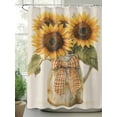 thumbnail image 2 of Fsddascl Sunflower Shower Curtain Set - 48" x 72" Washable Bathtub Curtain with 12 Hooks, Plaid Bow Vintage Farmhouse Floral Painting Waterproof Fabric Stall Shower Curtains for Bathroom/Bathtub, 2 of 6