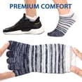 thumbnail image 4 of likloks 3 Pairs Cotton 5 Toe Socks for Men & Women, Breathable Moisture Wicking Low Cut Striped Athletic Socks for Running, Cycling & Sports Medium, 4 of 6