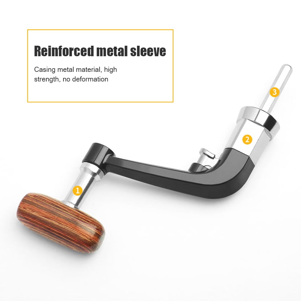 Onrp Foldable Wood Knob Metal Reel Handle For Linnhue 1000 6000 Spinning Reel Parts Walmart Com