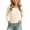 Beige, variant on Little Girls Tops Layering Crew Neck Ruffle Loose Pullover Long Sleeve Color Block Casual Trendy Outfits Yellow 3-4Years