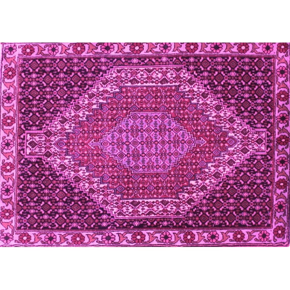 Ahgly Company Indoor Rectangle Medallion Pink Traditional Area Rugs, 7' x 10'