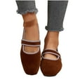 thumbnail image 4 of Xfvqtps Flats Womens Vintage Shoes Loafers Square Toe Casual Slip on Flats with Strap Comfortable Everyday Shoes for Women Coffee, 4 of 8