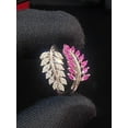 thumbnail image 4 of 1.08 Cts Marquise Shape Natural Diamonds Ruby Double Leaf Ring In 14K White Gold, 4 of 13