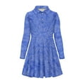 thumbnail image 4 of DISNIMO Blue Tie Dye Dress for Girls Age 7-8 Year Old Girl Dresses Long Sleeve Collared Dress Kids Skater Dress Girl Midi Dress Fall Swing Dress Girl Lightweight Girls Dresses Soft Casual, 4 of 7