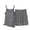 Dark GrayB, variant on Women's Summer Plus Size Matching Set,2 Piece Casual Outfits,Sleeveless Crew Neck Cami Top Shorts Elastic Waist Stripe Athleisure Set