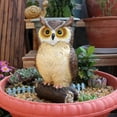 thumbnail image 5 of Fake Owl Ornaments for Balcony decor, Bird Deterrents for Outside, Simulation Owls Garden Decorations, 7.3 Inch, 5 of 7