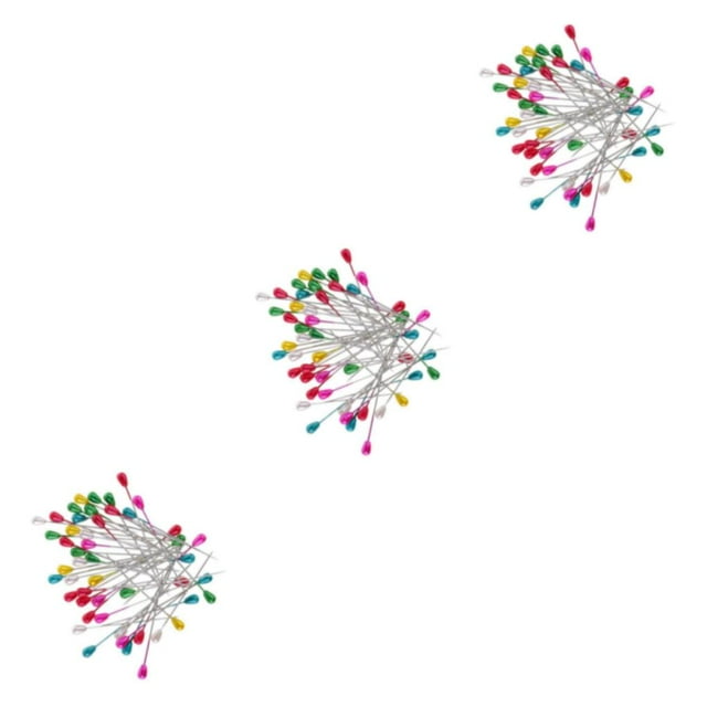 Redempat 100pcs Colorful Dressmaking Sewing Pins Straight Head Pins Pin Pearl Corsage Style A 3Set