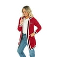 thumbnail image 4 of Women's Gameday Couture  Crimson Arkansas Razorbacks Tri-Blend Rounded Stripe Cardigan, 4 of 4