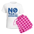 thumbnail image 5 of CafePress - No War In Ukraine Women's Light Pajamas - Women's Short Sleeve Print T-Shirt and Pants Light Cotton Pajama Set, 5 of 7