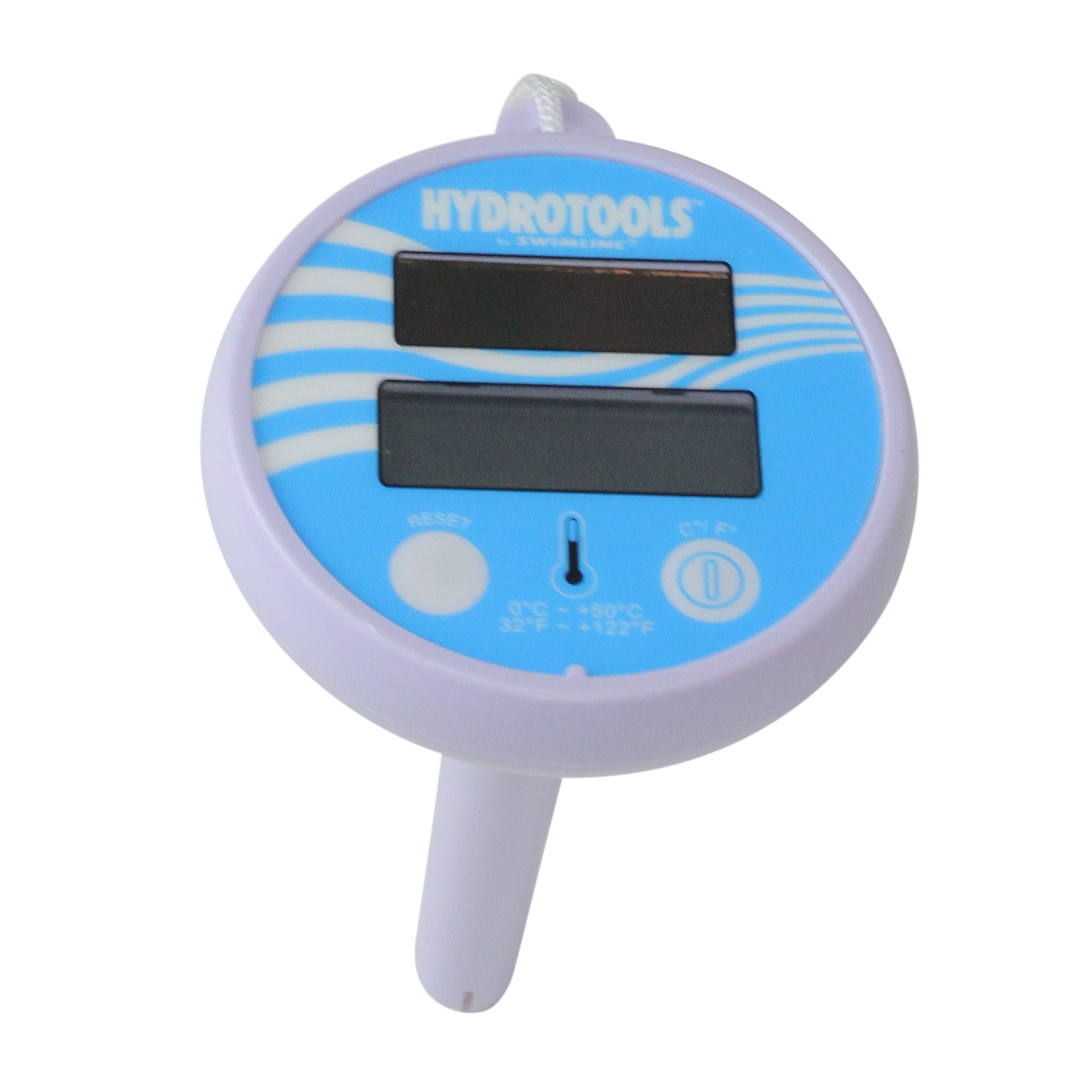 5.5' White and Blue HydroTools Solar Powered Floating Digital Thermometer for Swimming Pools or Spas
