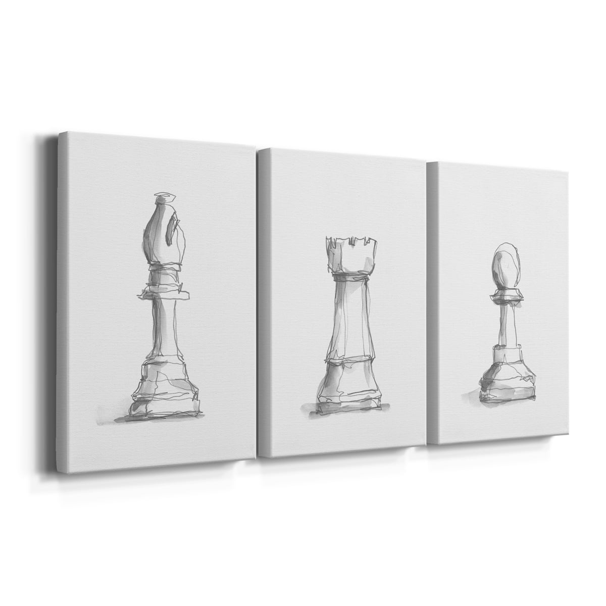 Chess Piece Study IV Premium Gallery Wrapped Canvas - Ready to Hang - 24 x 36 Each