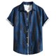 thumbnail image 1 of Camisas s Para Hombre De Vestir Camisas de un solo pecho de primavera y verano para hombre, camisa informal de manga corta con solapa para playa y vacaciones al libre (Blue, S), 1 of 7