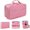 Pink, variant on Elegant -Ready Travel Makeup Organizer for Women -  Modular  Case with Compartments,  Toiletry Bag for Carry- & Daily Essentials,
