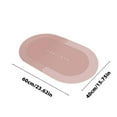 thumbnail image 3 of Fmbmuo Flat Pile Bathroom Rugs Oval Water Resistant Modern Bath Mat Flock 15.8x23.6in Pink, 3 of 5