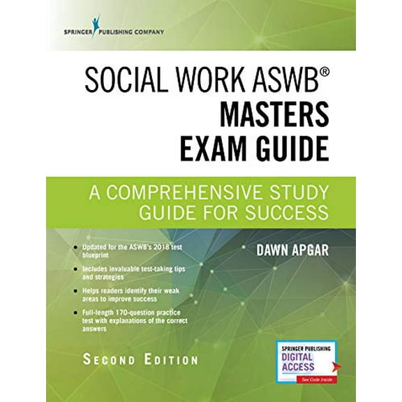 Pre-Owned Social Work ASWB Masters Exam Guide, Second Edition: A Comprehensive Study Guide for Success - Book and Free App – Updated ASWB Study Guide Book with a Full ASWB Practice Test