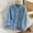 Blue, variant on Plush Pajama Tops Fleece Bed Jackets for Elderly Women Long Sleeve Button Down Sleepwear Fuzzy Coats with Pockets