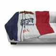 thumbnail image 3 of Iowa State Soft Flannel Fleece Throw Blanket, Flag of USA State of Iowa with Eagle and Phrase Patrioticme, Cozy Plush for Indoor and Outdoor Use, 60" x 80", Multicolor, by Ambesonne, 3 of 6