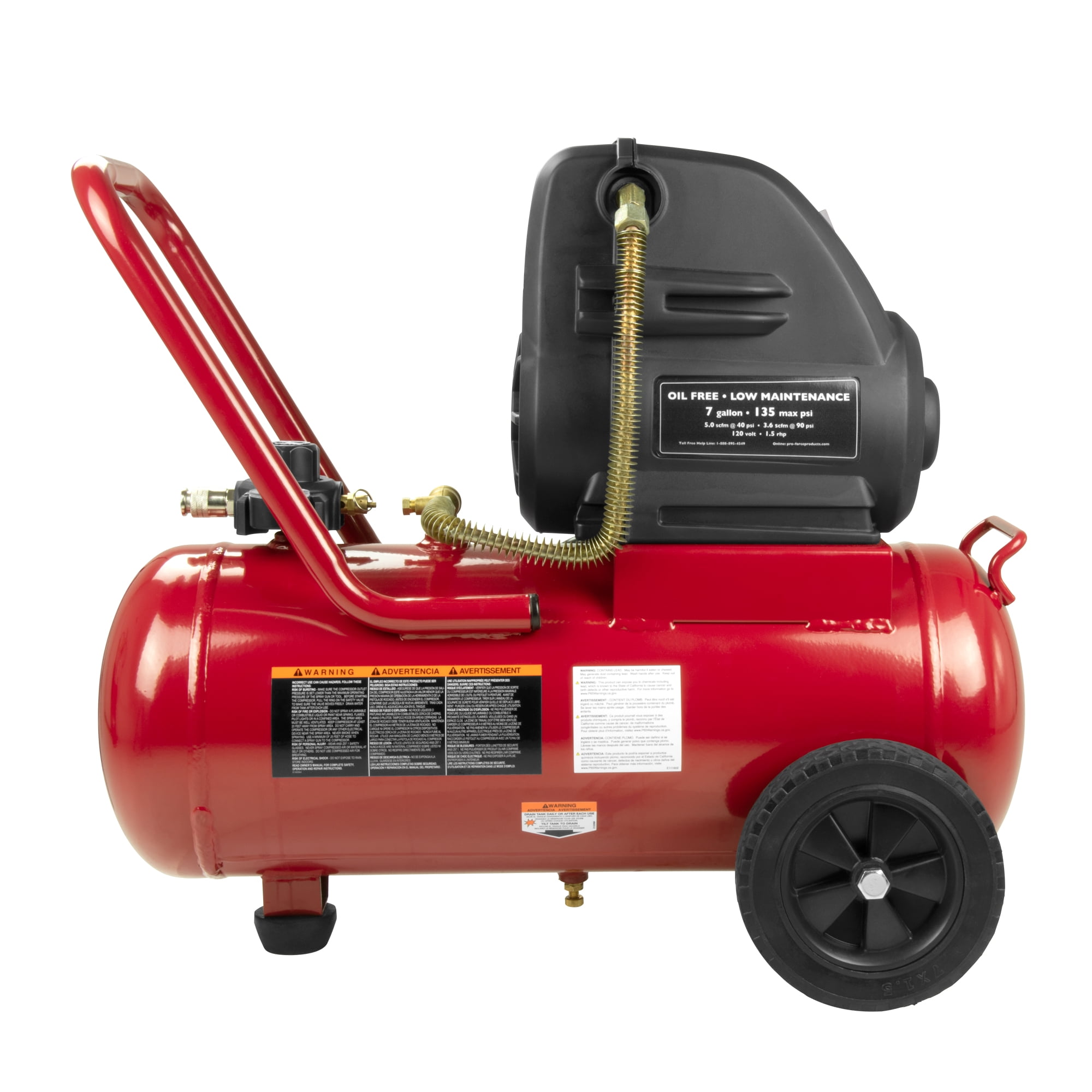 ProForce VPF1580719 7-Gallon Oil Free Portable Air Compressor with Kit