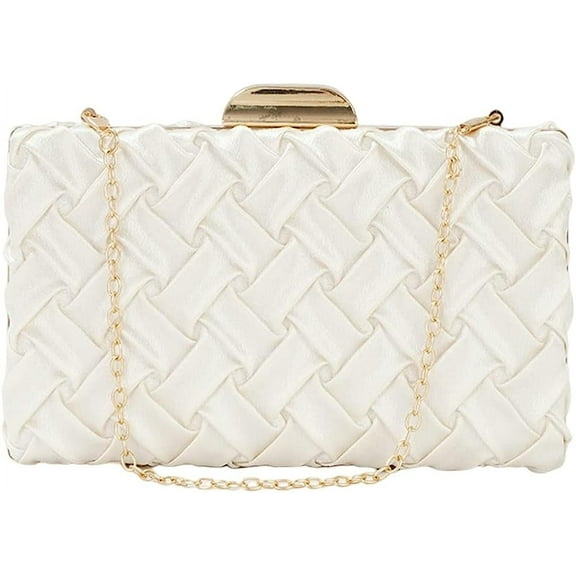 Kukuzhu Women Evening Bags Fashion Woven Wedding Party Chain Evening Clutch Purse Handbag