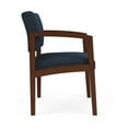 thumbnail image 2 of Lenox Wood Reception Waiting Oversize Guest Chair / Walnut Wood / Blue, 2 of 4