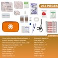 thumbnail image 2 of 273 Pcs Travel First Aid Emergency Kit Mini Orange Bag For Disaster Preparedness Workplace YIDERBO, 2 of 6