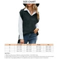 thumbnail image 6 of Black, Loose Fit, Split Hem, Pure Color, Size M V-Neck Sleeveless Knit Vest, 6 of 6