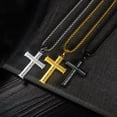thumbnail image 6 of HOOUN Philippians 4:13 Cross Pendant STRENGTH Bible Verse Stainless Steel Necklace 24'-gold, 6 of 9