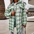 thumbnail image 2 of Uhndy Winter Jackets Coats for Women, Winter Women Plaid Lapel Woolen Button Up Pocketed Long Sleeve Shirt Coat Jacket Outwear Christmas Gifts for Women, 2 of 5