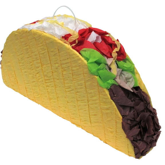 Party City Taco Pinata, 9 3/4” x 21 3/4” x 4 3/4"