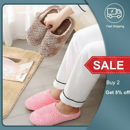 

House Plush Soft Cotton Slippers Winter Indoor Women Slippers Non-slip Floor Shoes Home Slippers Women Slides for Bedroom