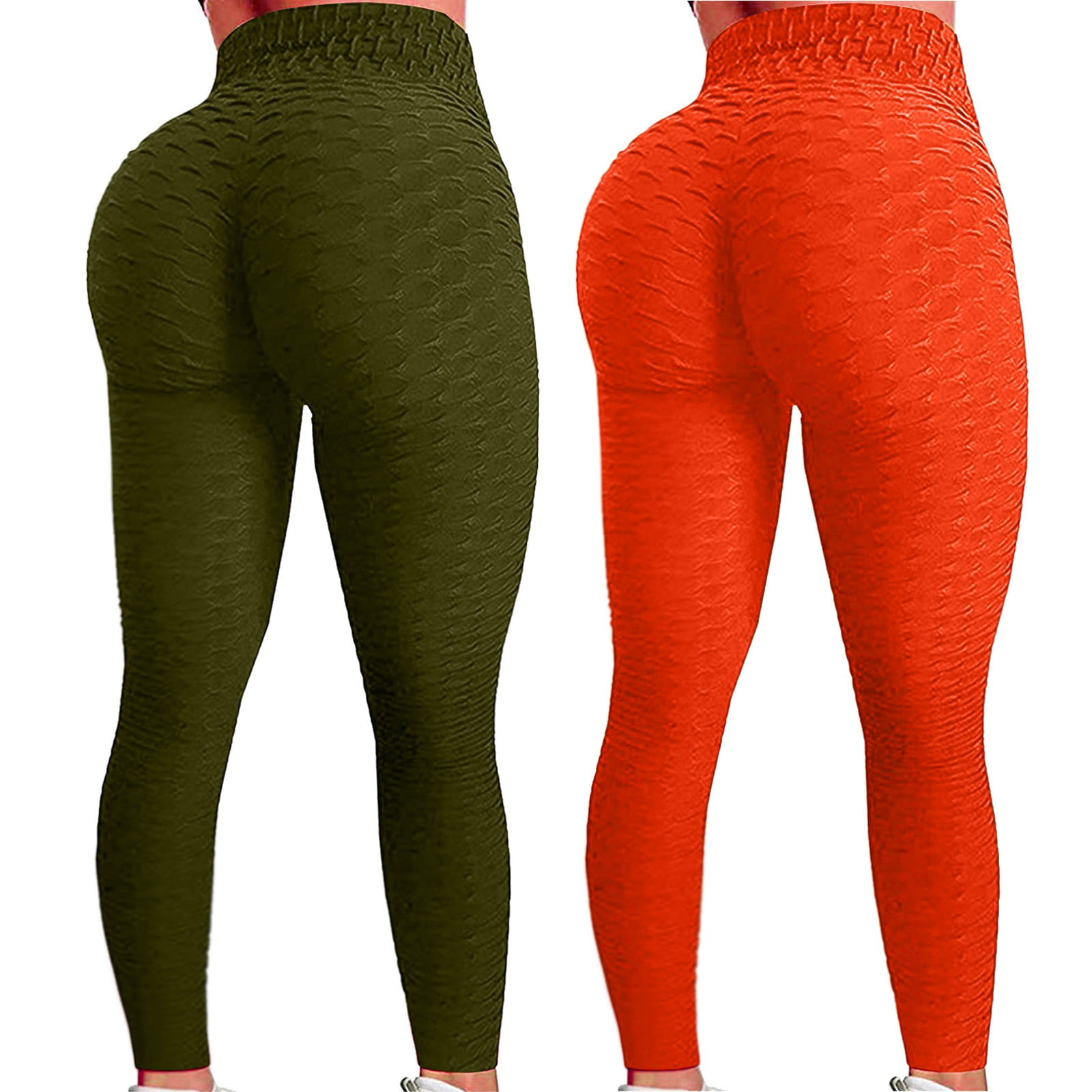 MELDVDIB 2PC Womens High Waisted Yoga Pants Tummy Control Scrunched Booty Leggings  Workout Running Butt Lift Textured Tights on Clearance - Walmart.com