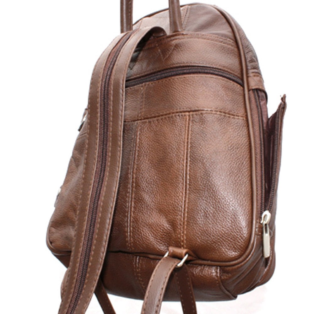Leather Backpack Purse Mid Size & Convertible into single strap sling Bag or Backpack wearing Multiple Organizer Pockets