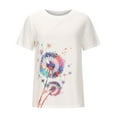 thumbnail image 4 of Pntutb Womens Tops Casual Loose Floral Print Crewneck Print Short Sleeve T-Shirt Multicolor L, 4 of 6