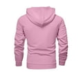 thumbnail image 3 of Hogleaql 2 Piece Solid Sweatsuits Men Lightweight Long Sleeve Sweatshirt Hooded Casual Sweatpants Mens Sets Solid Color Soft Dressy Loose Tracksuit with Pocket Pink 2XL, 3 of 4