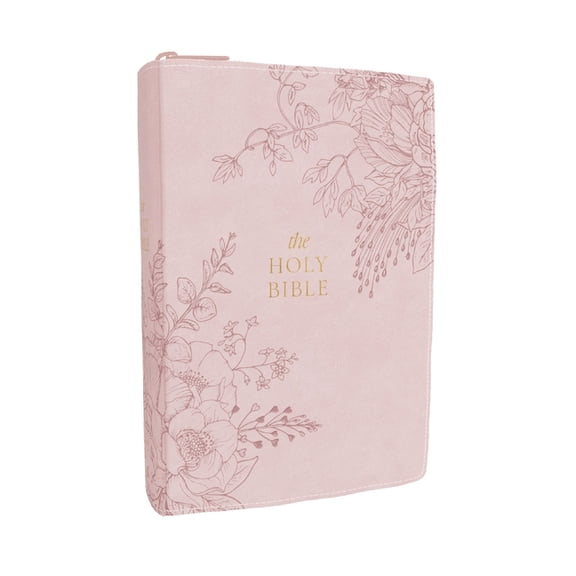 KJV Compact Large Print Bible, Pink Leathersoft Zipper Closure, Red Letter, Comfort Print, (Hardcover)