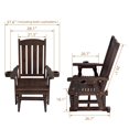 thumbnail image 6 of Innovaze Wooden Patio Glider for One Person with Cup Holder, Heavy Duty 600 lbs,for Outdoor Porch，Deep Brown, 6 of 8