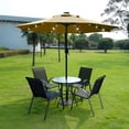 thumbnail image 3 of Bibana 9ft Solar 24 LED Lighted Patio Umbrella with 8 Ribs, Adjustment and Crank Lift System (Tan), 3 of 6