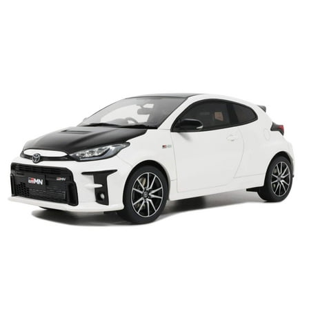 2022 Toyota GRMN Yaris RHD Platinum White Pearl with Black Hood and Top Limited Edition 1/18 Model Car by Otto Mobile