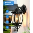 thumbnail image 6 of VIANIS Outdoor Porch Light Dusk to Dawn, Black Exterior Lighting Fixtures Wall Mount for House, Modern Outdoor Wall Sconce Lantern for Front Door, Patio, Anti-Rust Waterproof Coach Lights for Garage, 6 of 10