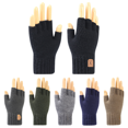 thumbnail image 1 of Guantes de medio dedo acolchados de alpaca y terciopelo para otoño e invierno, tejidos para el frío y el calor, 1 of 5
