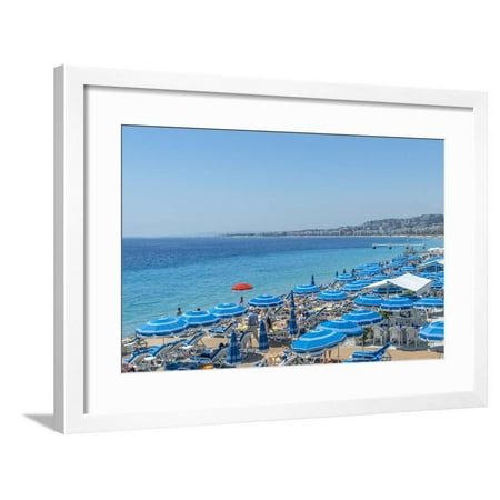 Beach in Nice, Cote d'Azur, France Framed Print Wall Art By Jim