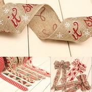 5 PCS Christmas Ribbon Burlap Ribbon DIY Linen Roll Wrapping Decorations Burlap Fabric Craft Ribbon