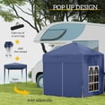 thumbnail image 3 of 6.6'x6.6' Pop Up Canopy Tent with Sidewalls, Instant Sun Shelter Camping Gazebo with Carry Bag, Blue, 3 of 7