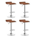 thumbnail image 6 of VECELO Set of 4 Adjustable Swivel Bar Stools, Modern Counter Height Bar Chair with Footrest, Brown, 6 of 7